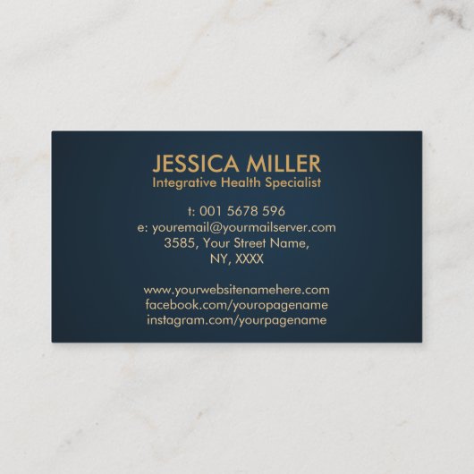 Carte De Visite Arbre de vie Double Hélix ADN médecine fonctionnel (Dos)