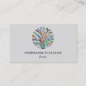 Carte De Visite Arbre de vie élégant Doula Grey (Devant)