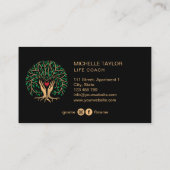 Carte De Visite Arbre de vie Entraîneur, Thérapiste, Psychologue (Dos)