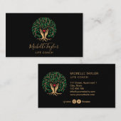 Carte De Visite Arbre de vie Entraîneur, Thérapiste, Psychologue (Devant / Derrière)
