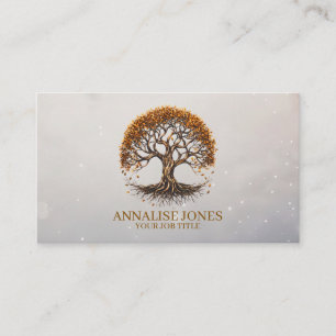 Carte De Visite Arbre de vie Feuilles d'or