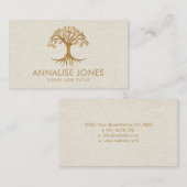 Carte De Visite Arbre de vie - Feuilles d'or (Devant / Derrière)