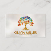 Carte De Visite Arbre de vie - Geode Agate Feuilles (Devant)