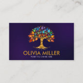 Carte De Visite Arbre de vie - Geode Agate Feuilles (Devant)