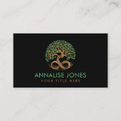 Carte De Visite Arbre de Vie - Infinité - Feuilles malachites (Devant)