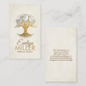 Carte De Visite Arbre de vie - lunes - or et perle (Devant / Derrière)