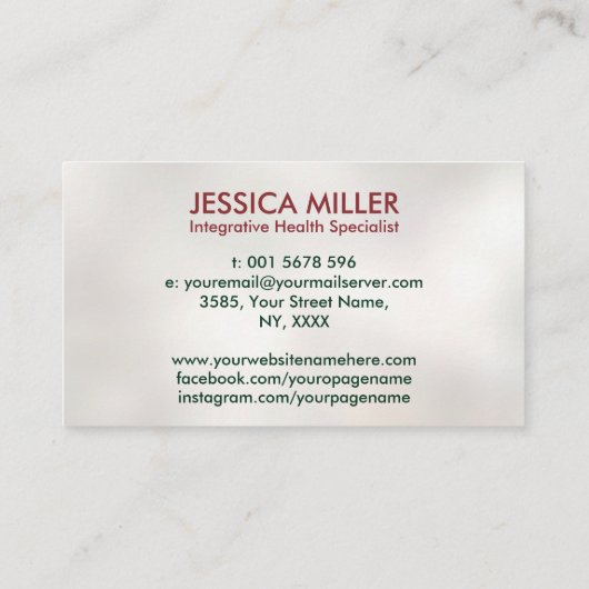 Carte De Visite Arbre de vie - Médecine fonctionnelle (Dos)