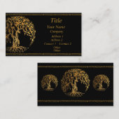 Carte De Visite Arbre de vie Mehndi (Or) (Devant / Derrière)