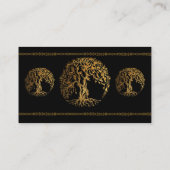 Carte De Visite Arbre de vie Mehndi (Or) (Dos)
