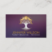 Carte De Visite Arbre de vie - Phases de la lune - perle et or (Devant)