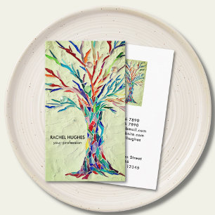 Carte De Visite Arbre de vie professionnel vert