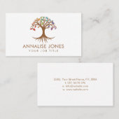 Carte De Visite Arbre de vie - Rainbow Chakra feuilles (Devant / Derrière)