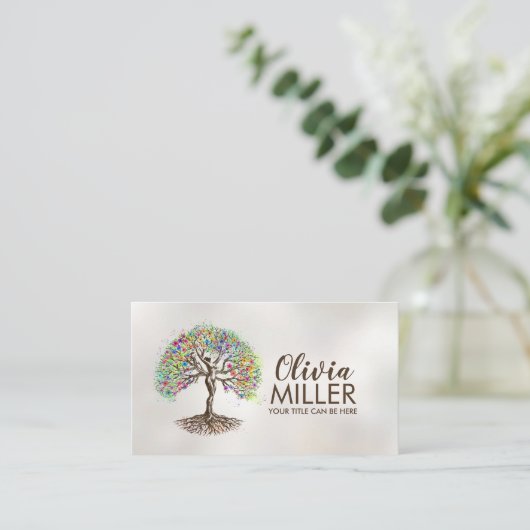 Carte De Visite Arbre de vie - Silhouette féminine (Debout devant)