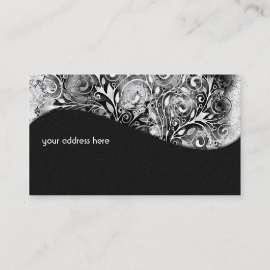 Carte De Visite Arbre De Vie - Spirales Feuille Grunge Style 1 (Dos)