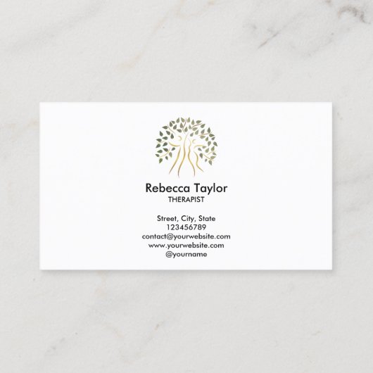 Carte De Visite arbre de vie thérapeute vie coach fitness santé (Dos)