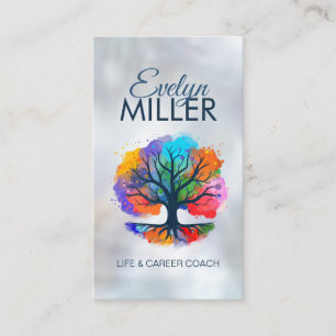 Carte De Visite Arbre de vie - Yggdrasil - Aquarelle