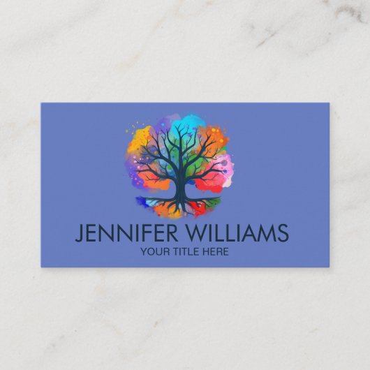 Carte De Visite Arbre de vie - Yggdrasil - Aquarelle (Devant)