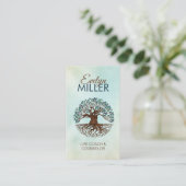 Carte De Visite Arbre de vie - Yggdrasil - Feuilles de marbre (Debout devant)