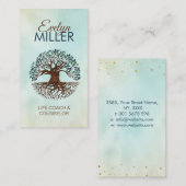 Carte De Visite Arbre de vie - Yggdrasil - Feuilles de marbre (Devant / Derrière)