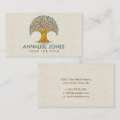 Carte De Visite Arbre de vie - Yggdrasil - Feuilles de marbre et d (Devant / Derrière)