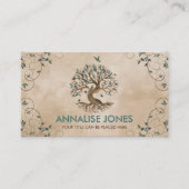 Carte De Visite Arbre de vie - Yggdrasil - Feuilles turquoise (Devant)