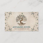 Carte De Visite Arbre de vie - Yggdrasil - Feuilles turquoise (Devant)