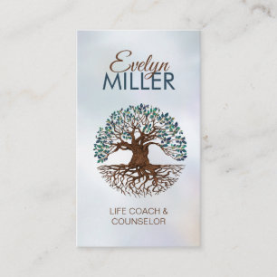 Carte De Visite Arbre de vie - Yggdrasil - Marbre Feuille Business