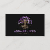 Carte De Visite Arbre de vie - Yggdrasil - Or et Améthyste (Devant)