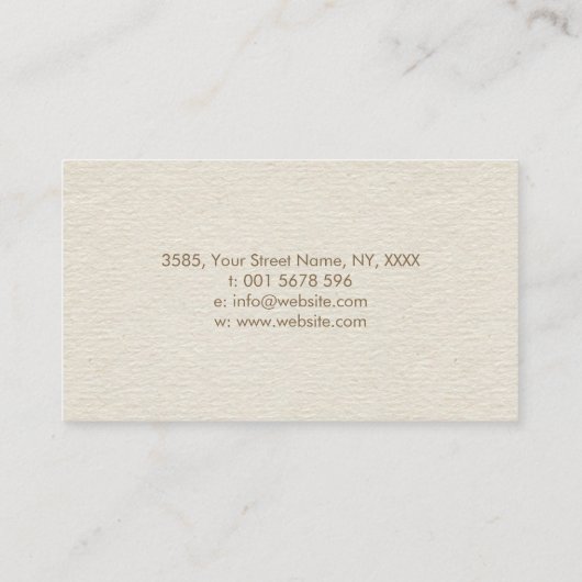 Carte De Visite Arbre de vie - Yggdrasil - Or et Feuilles peints (Dos)