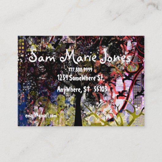 Carte De Visite Arbre de ville grungé - Lite (Devant)