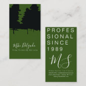 Carte De Visite Arbre Débordement Arbre Gras Pins Arbres Noirs (Devant / Derrière)