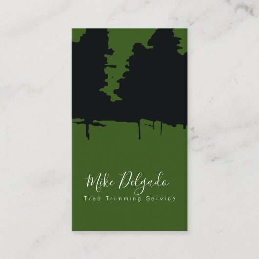 Carte De Visite Arbre Débordement Arbre Gras Pins Arbres Noirs (Devant)