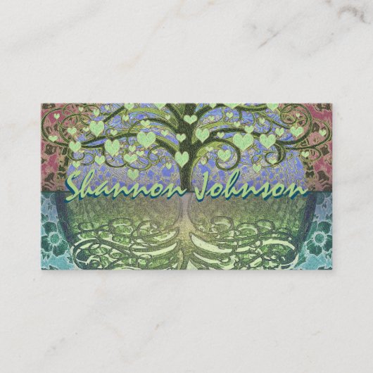 Carte De Visite Arbre des coeurs et de l'amour de la vie (Devant)