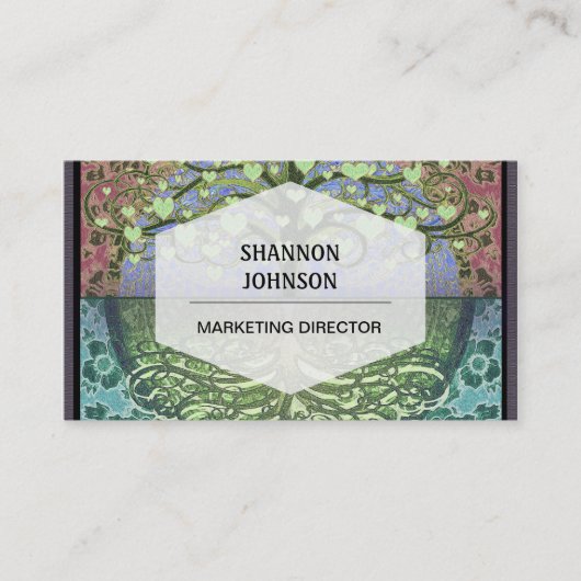 Carte De Visite Arbre des coeurs et de l'amour de la vie (Devant)