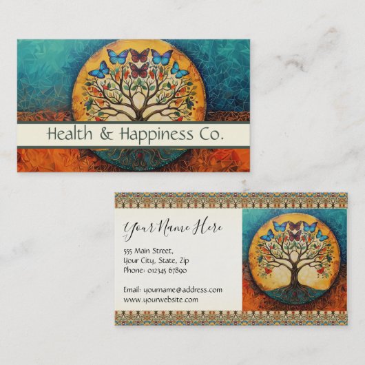 Carte De Visite Arbre des papillons de vie (Devant / Derrière)
