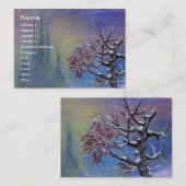 CARTE DE VISITE ARBRE D'HIVER DANS LA NEIGE (Devant / Derrière)
