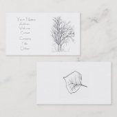 Carte De Visite Arbre d'hiver Dessin botanique noir Nature Art (Devant / Derrière)