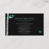 Carte De Visite *~* Arbre Docteur Birch Trees Arboriste Bleu Oisea (Dos)