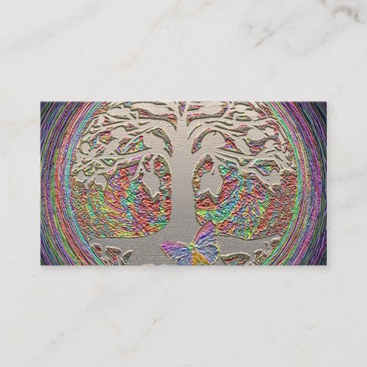 Carte De Visite Arbre d'or avec Butterly (Devant)