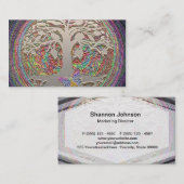 Carte De Visite Arbre d'or avec Butterly (Devant / Derrière)