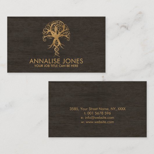 Carte De Visite Arbre d'or de la vie - Évolution (Devant / Derrière)