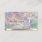 Carte De Visite Arbre d'or femmes Silhouette Holographique Pearl (Devant)