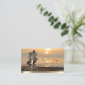 Carte De Visite Arbre d'or femmes Silhouette, Stones Zen Sunset Be (Debout devant)