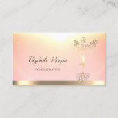 Carte De Visite Arbre d'or femmes Silhouette Yoga brillant (Devant)