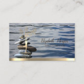 Carte De Visite Arbre d'or femmes Silhouette, Zen Stones Mer (Devant)