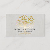 Carte De Visite Arbre d'or, instructeur de yoga, aspect tissu (Devant)