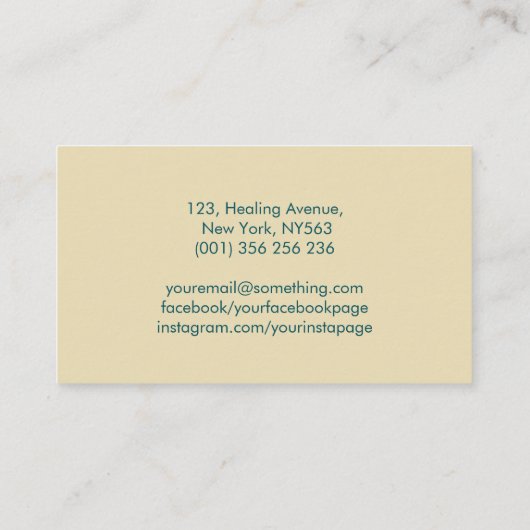 Carte De Visite Arbre doré Abstrait avec cercles d'aquarelle (Dos)