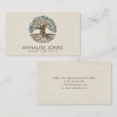 Carte De Visite Arbre doré de la vie - Yggdrasil - Feuilles de mar (Devant / Derrière)