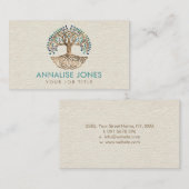 Carte De Visite Arbre doré de la vie - Yggdrasil - Feuilles de mar (Devant / Derrière)