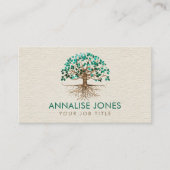 Carte De Visite Arbre doré de la vie - Yggdrasil - Feuilles malach (Devant)